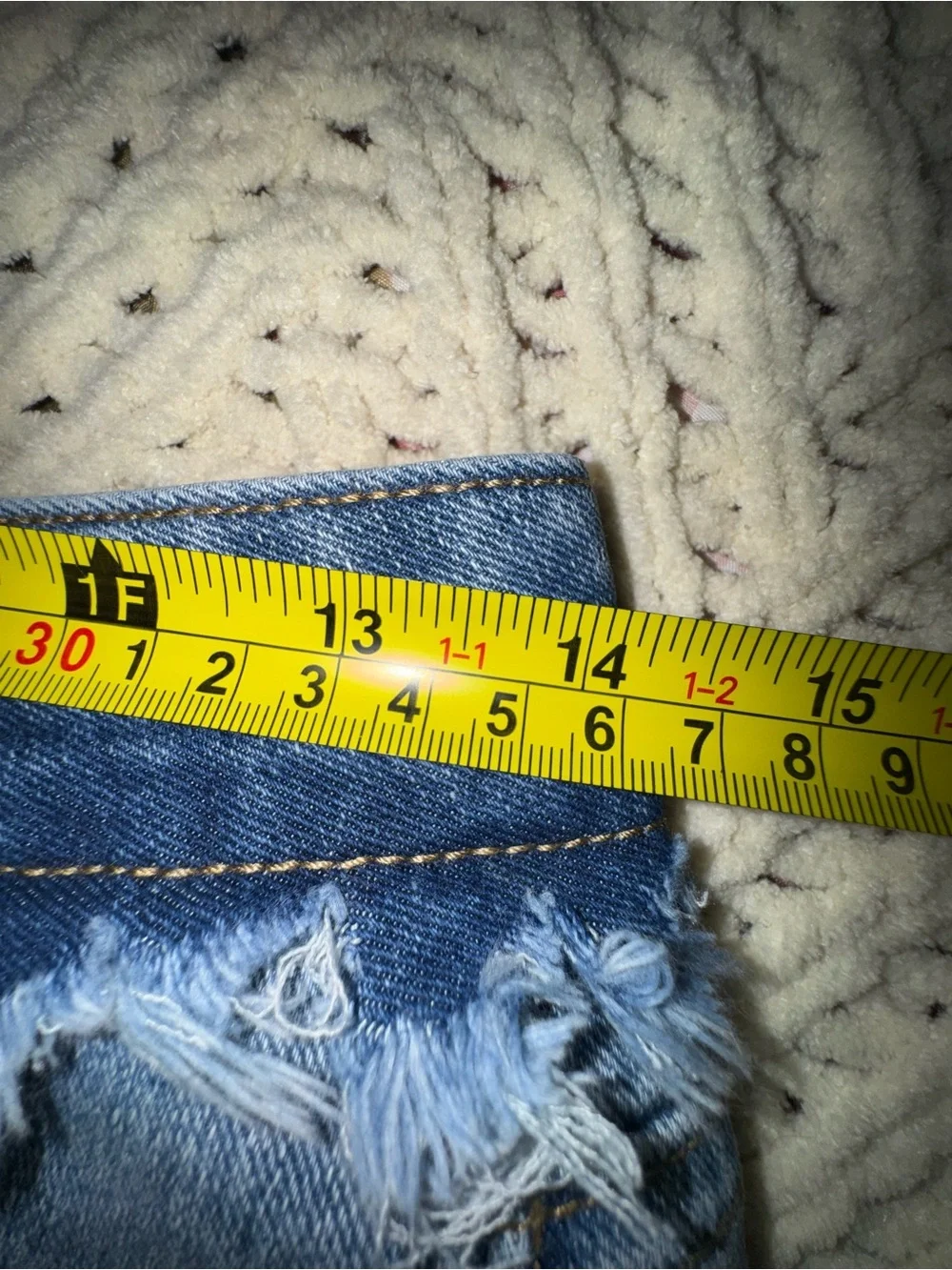 Flamingals Raw Frayed Waist Bermuda Denim Shorts NWT Size XS